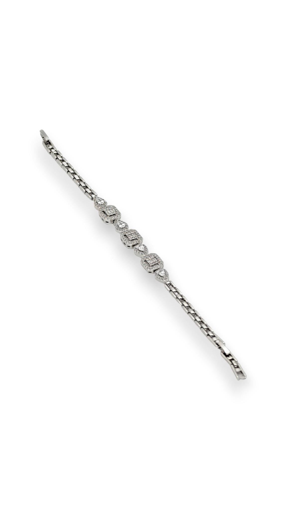 Zirkon Taşlı Silver Bileklik 20cm