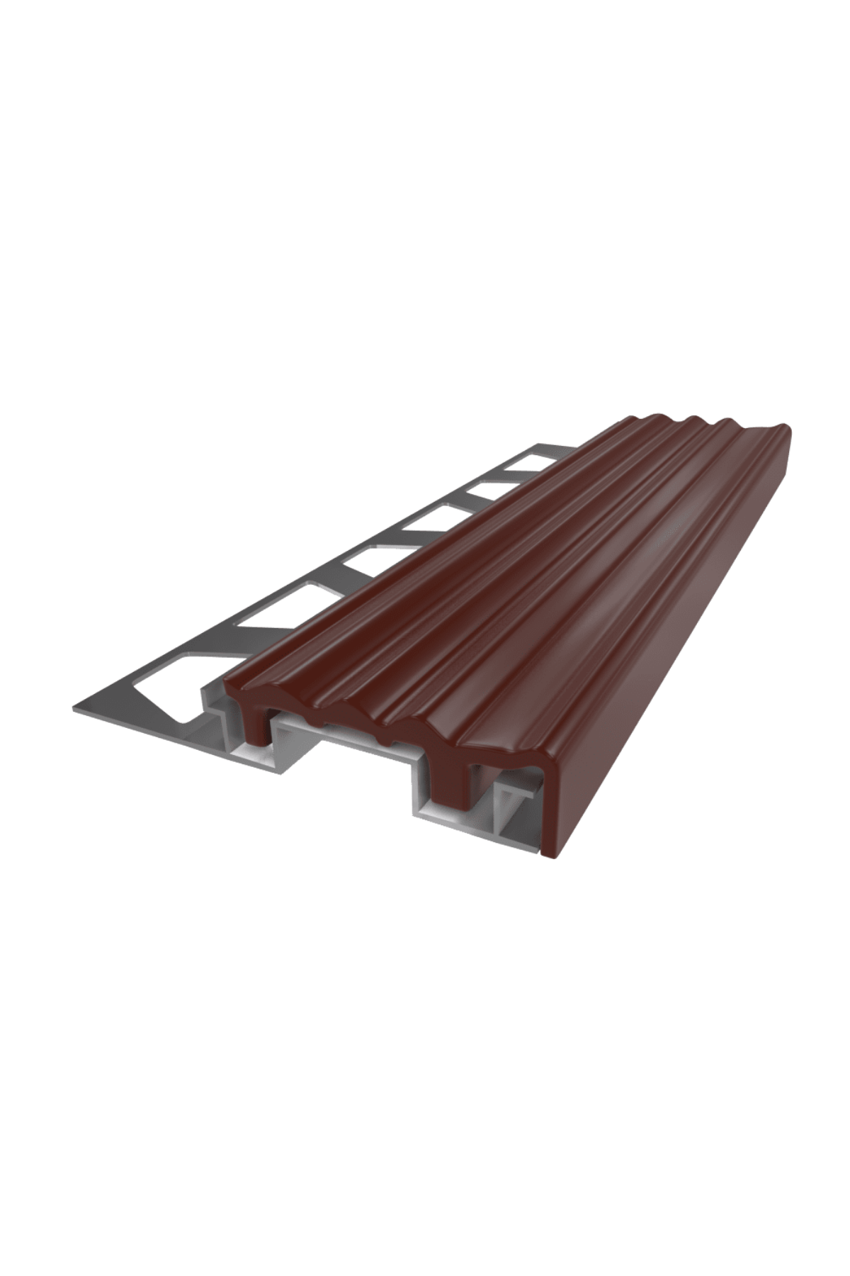 10 MM LASTİKLİ MERDİVEN BASAMAK PROFİLİ KAHVE