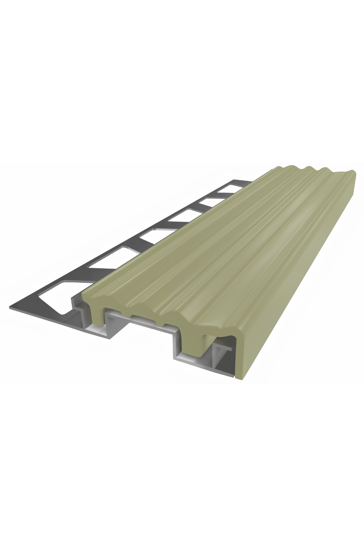 10 MM LASTİKLİ MERDİVEN BASAMAK PROFİLİ BEJ
