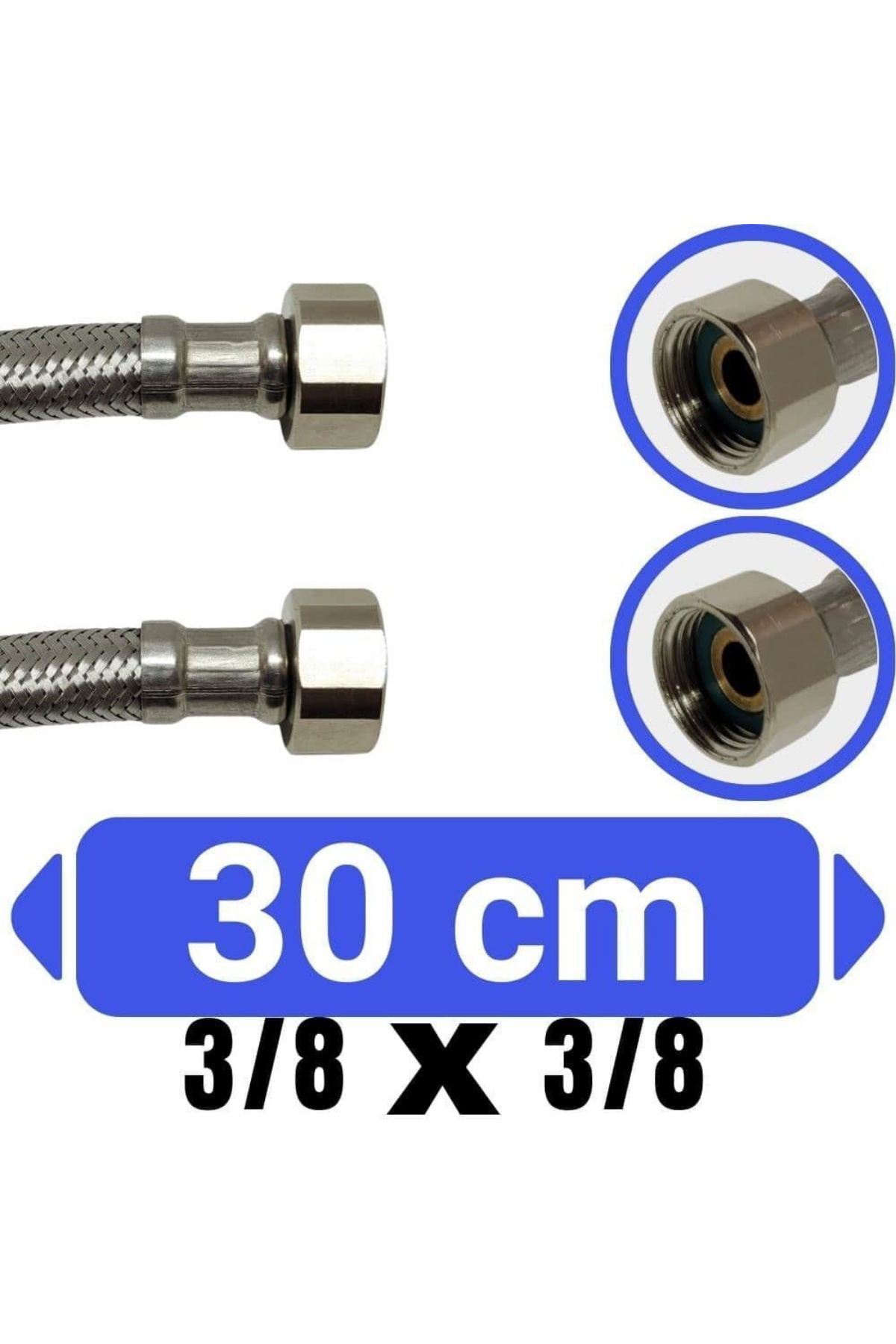 3/8- 3/8 30 CM ÇELİK BAĞLANTI