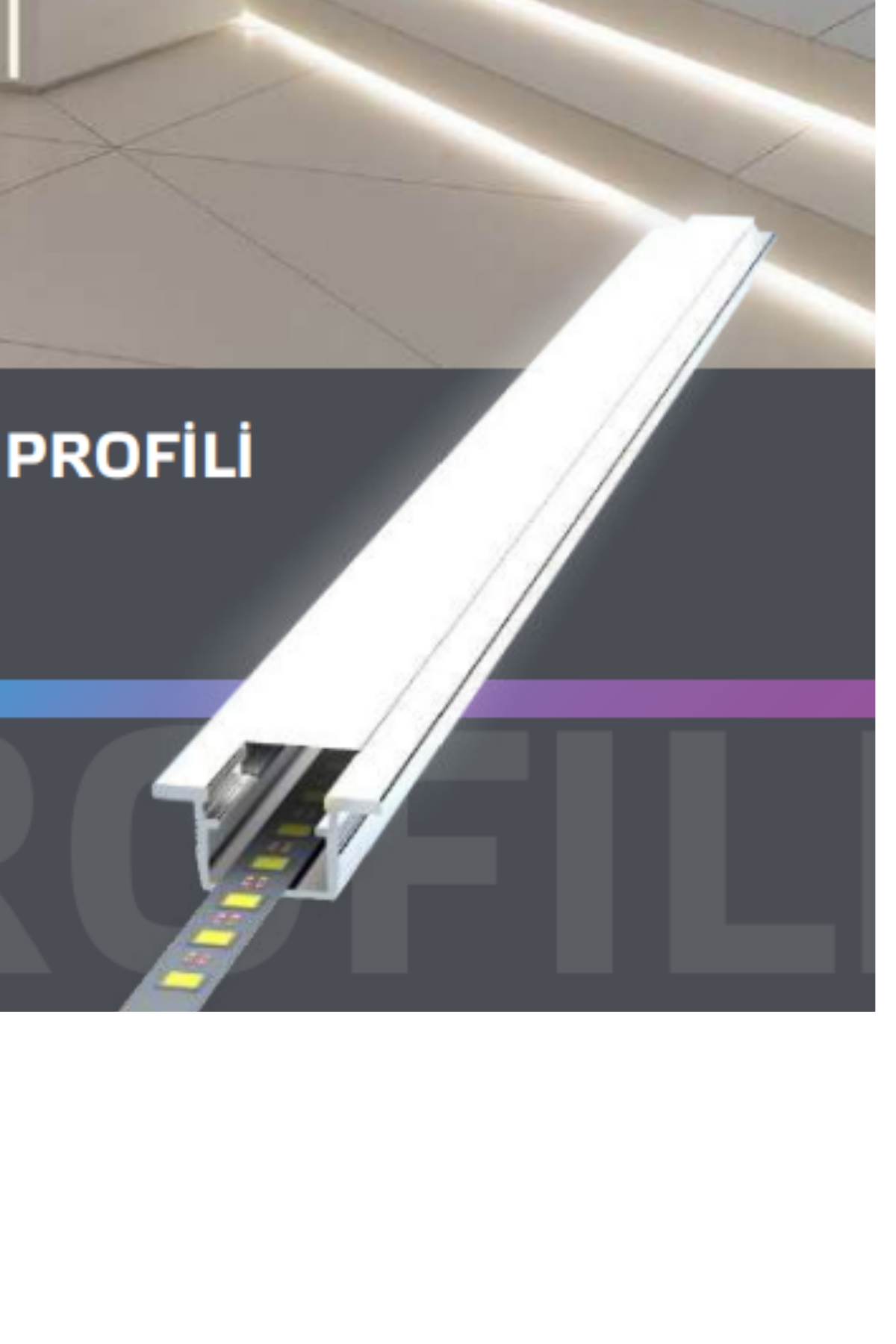 ALÜMİNYUM KAPAKLI LED PROFİLİ (12X24  CM & BOY=3 METRE)