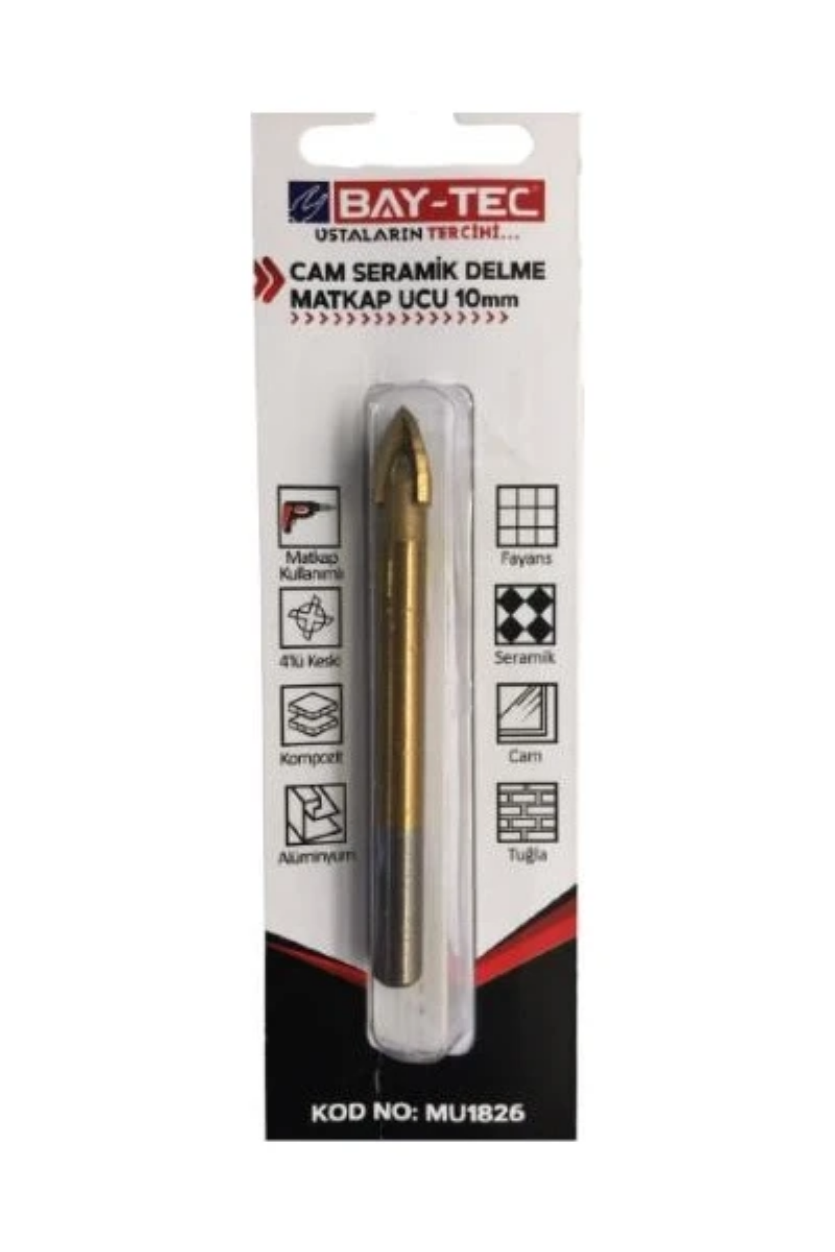 BAY-TEC 10 MM CAM SERAMİK DELME MATKAP UCU
