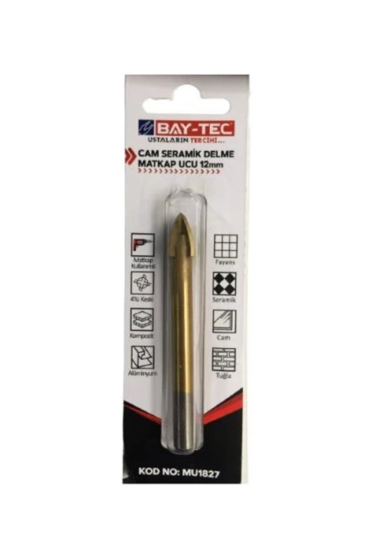 BAY-TEC 12 MM CAM SERAMİK DELME MATKAP UCU