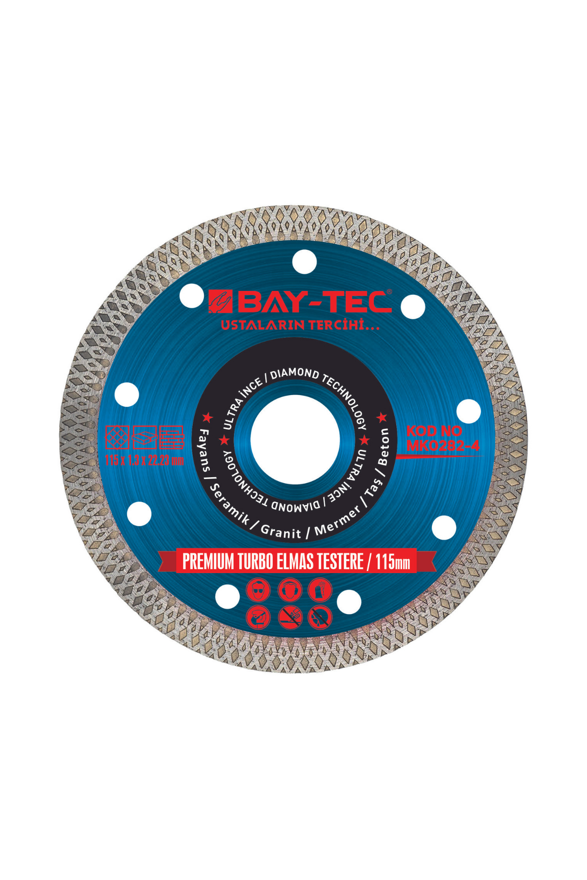 BAY-TEC PREMİUM TURBO ELMAS TESTERE 115mm