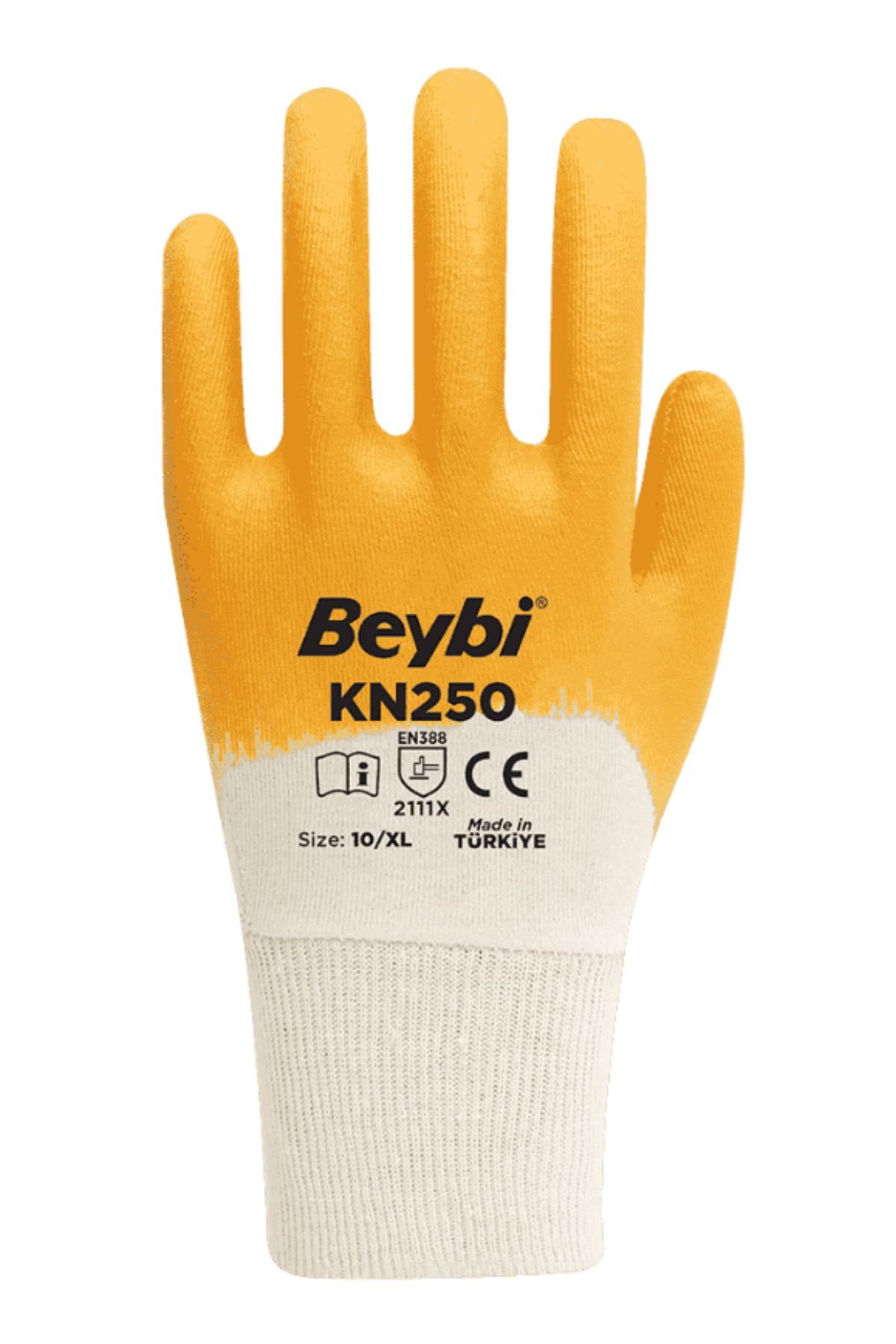 BEYBİ SARI-BEYAZ NİTRİL ELDİVEN KN-250 NO:10