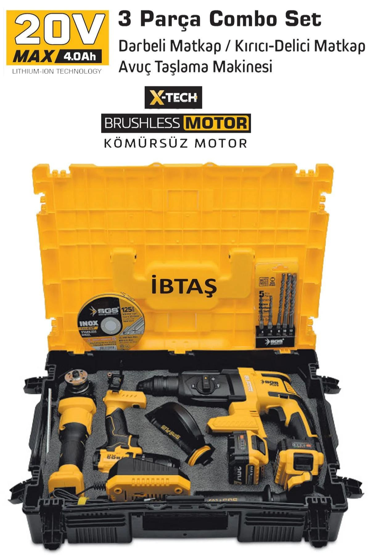 COMBO SET 3 PARÇA (DARBELİ MATKAP&KIRICI-DELİCİ MATKAP&AVUÇ TAŞLAMA)