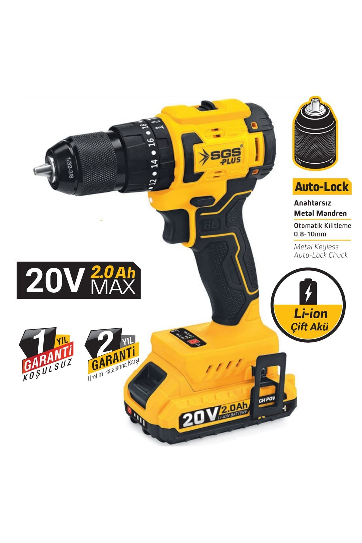 DARBELİ MATKAP SETİ 20 VOLT (2.0Ah)