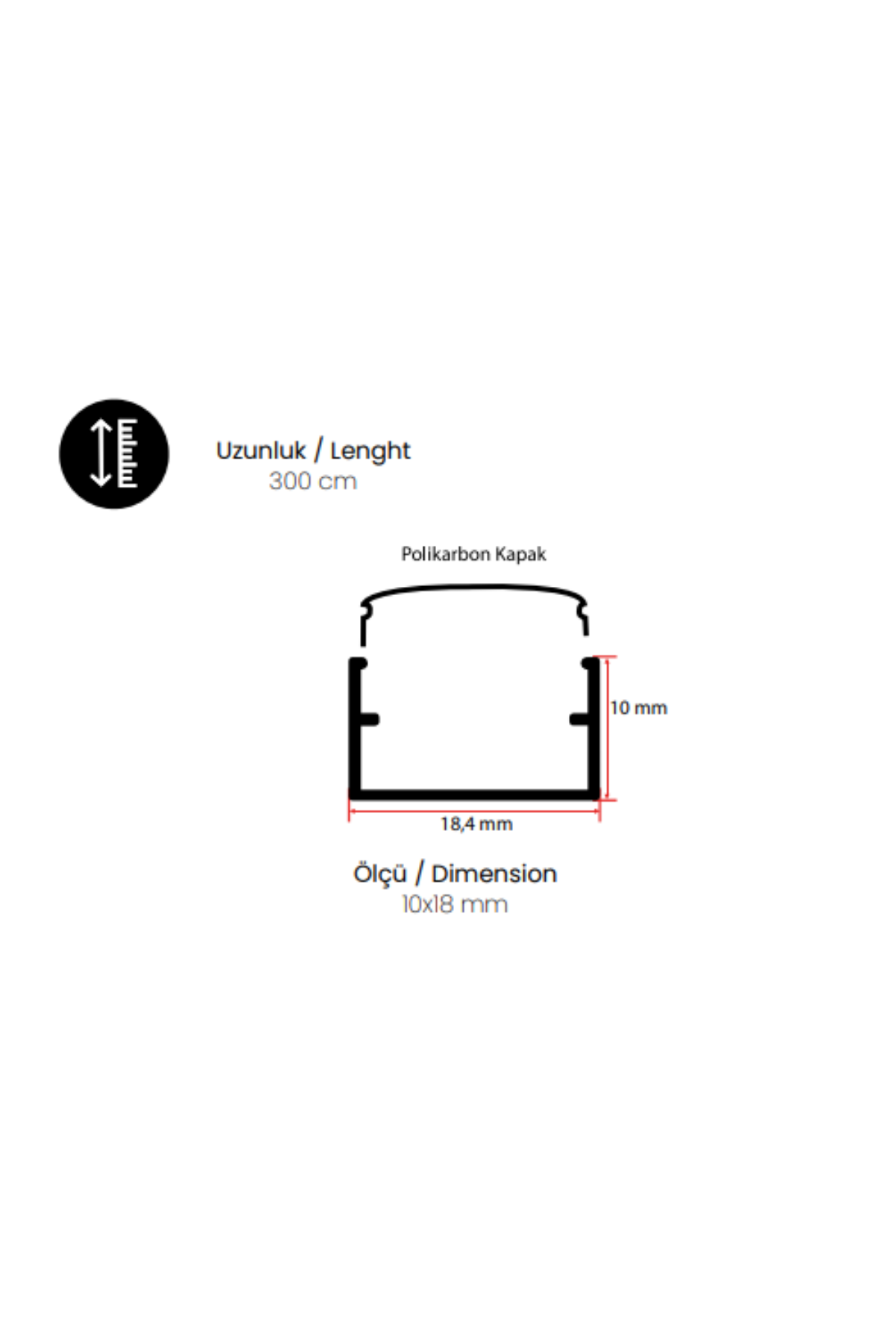 GLOBAL KANAL LED PROFİLİ (10X18)