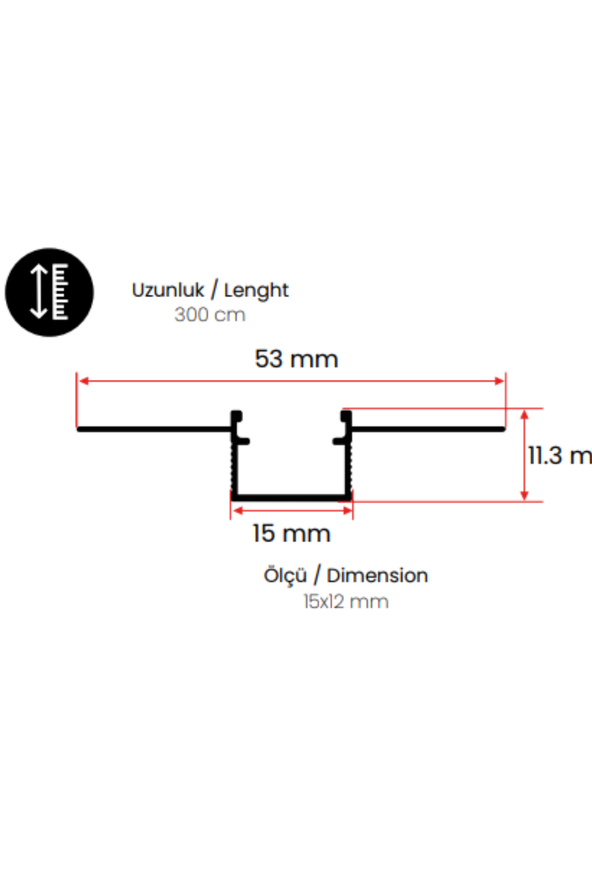 GLOBAL TRİMLES ALÇIPAN LED PROFİLİ (EN=15 MM)
