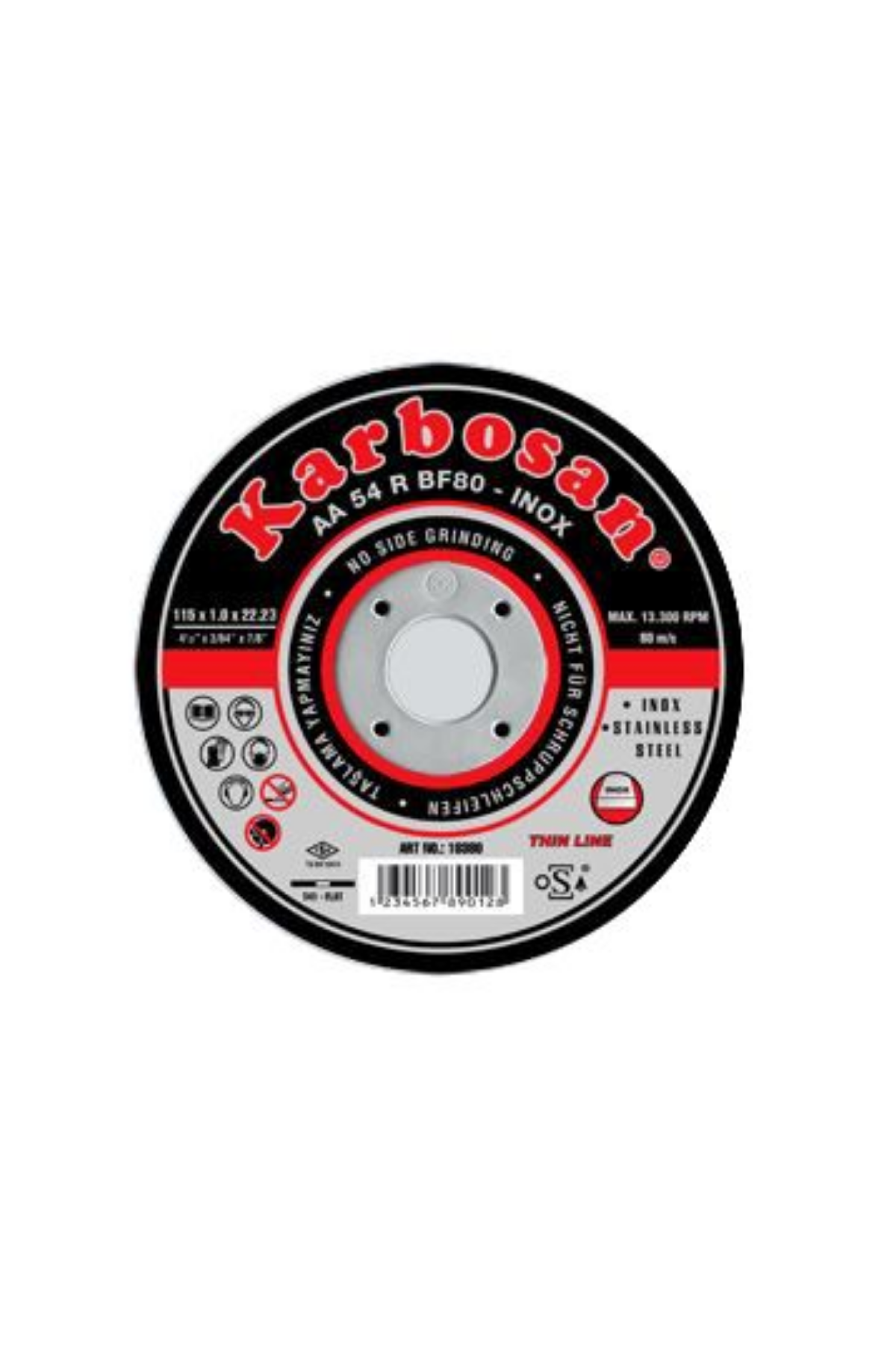 KARBOSAN İNOX THİNLİNE DÜZ KESME (115 X 1.0 X 22)