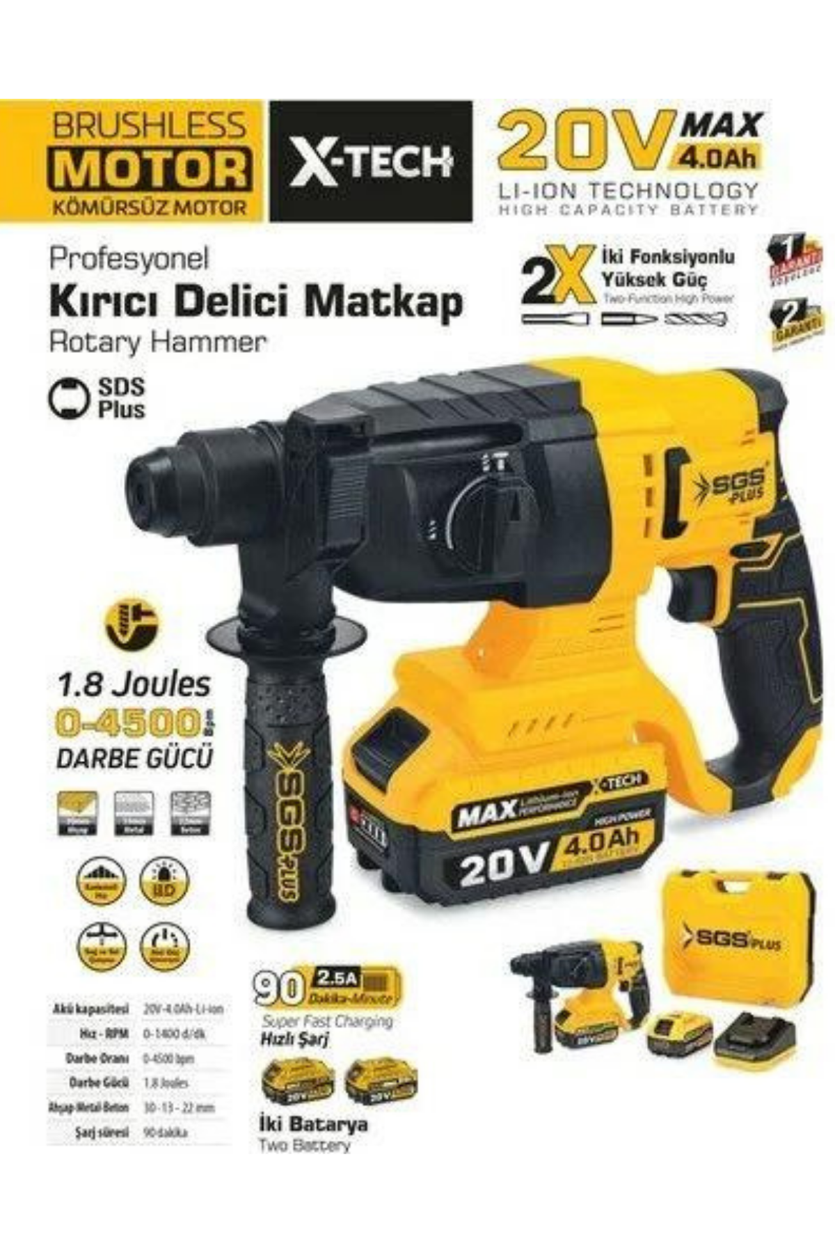 KIRICI DELİCİ MATKAP SETİ 20 VOLT (4.0Ah)