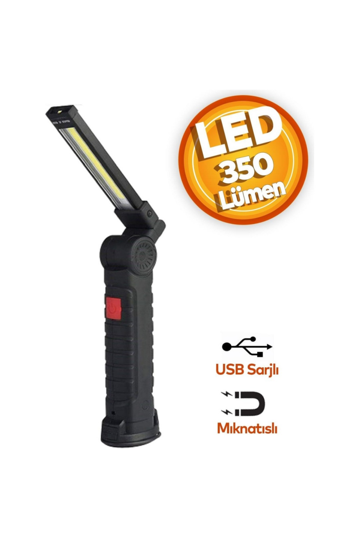 KLAUS MIKNATIS VE KIRMIZI LED İŞ FENERİ  (3 W & 18000 MAH & 350 LÜMEN)