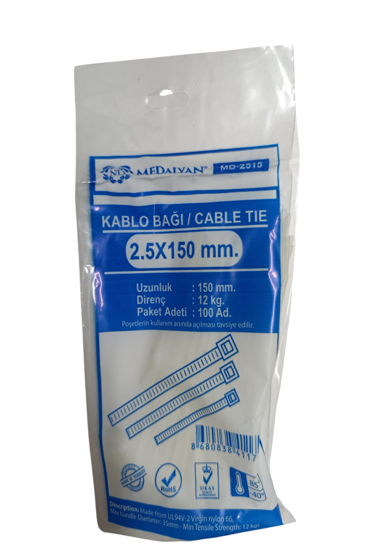 MEDALYAN KABLO BAĞI (2.5X150 MM)