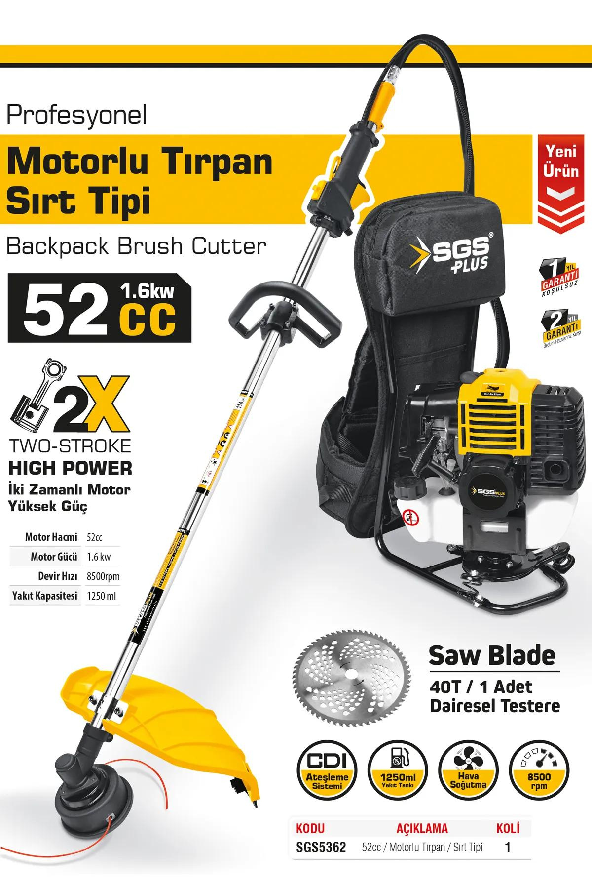 MOTORLU TIRPAN SIRT TİPİ 52 CC 1.6 KW
