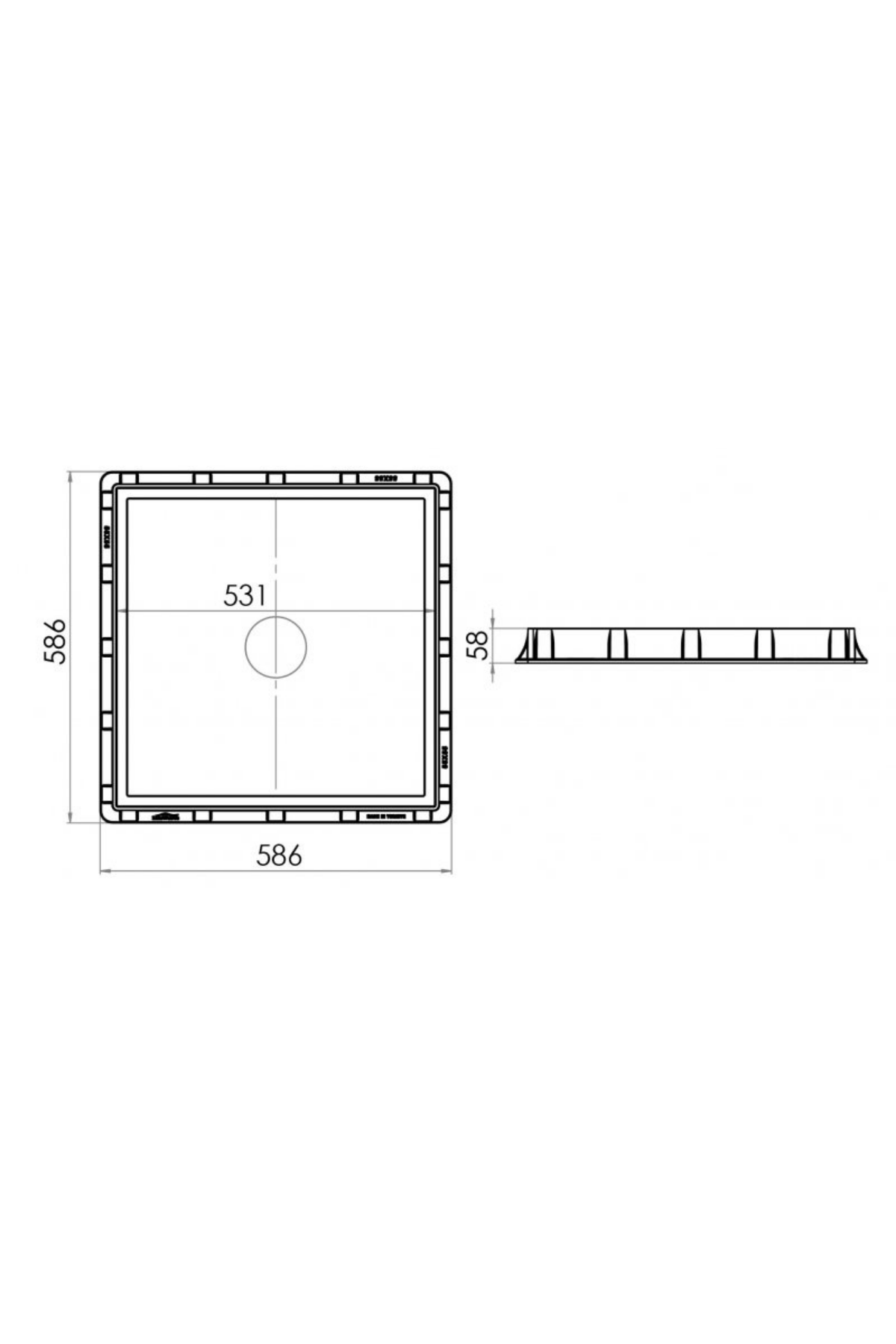 PLS RÖGAR ÇERÇEVE +DÜZ KAPAK 55X55
