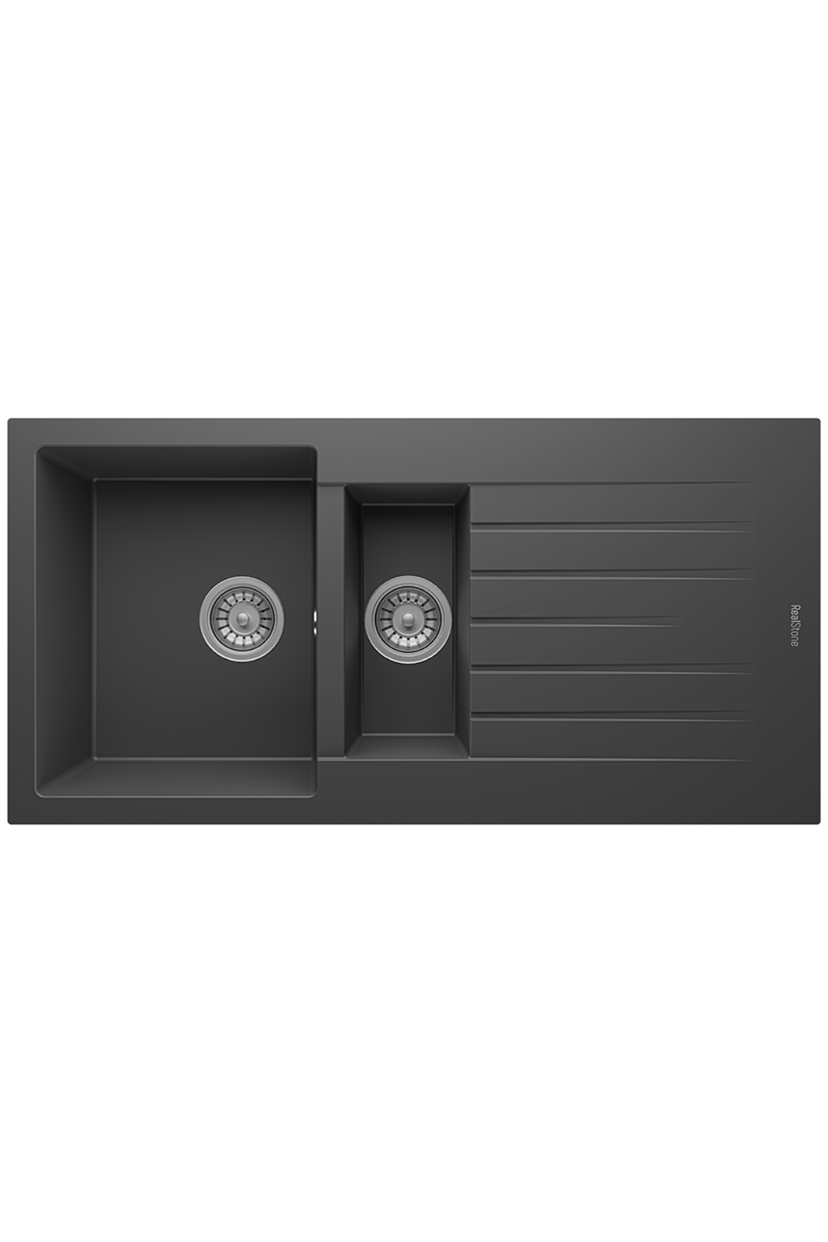 REALSTONE ANTRASİT  P05 TROYA 100  1000X500 1.5 GÖZ DAMLALIKLI GRANİT EVİYE