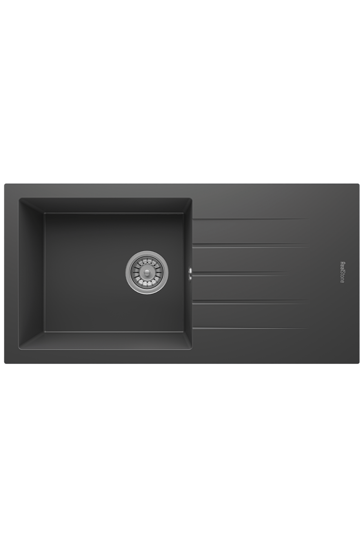 REALSTONE ANTRASİT P11 ASSOS 86 XL 860X435  DAMLALIKLI GRANİT EVİYE