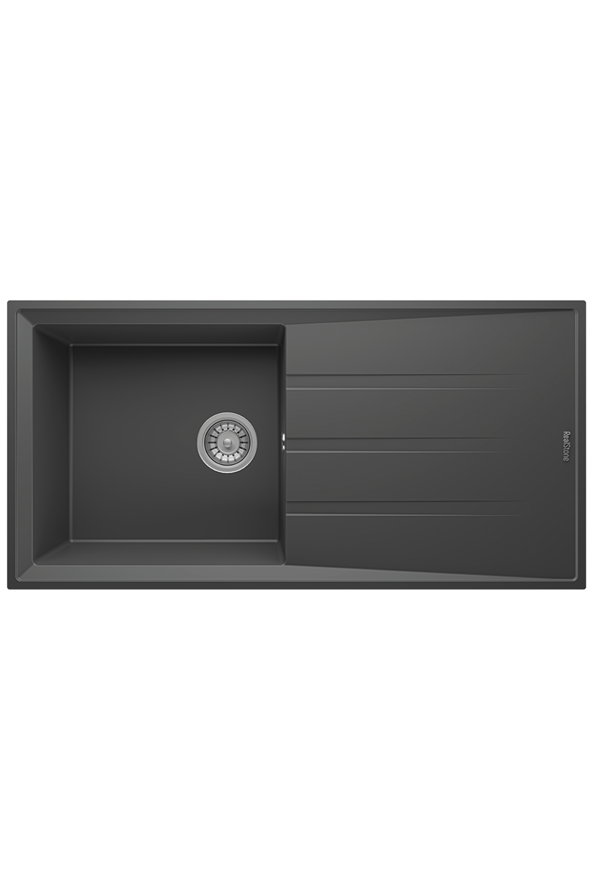 REALSTONE ANTRASİT P12 EFES 100 1000X500 DAMLALIKLI GRANİT EVİYE