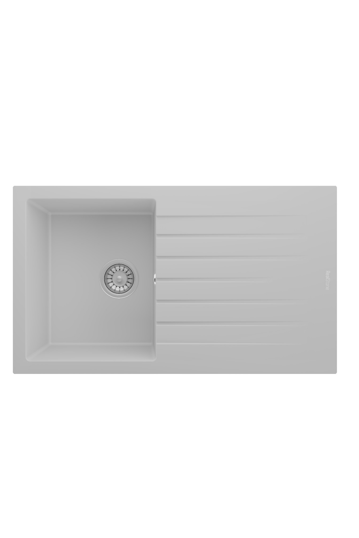 REALSTONE  P04 TROYA BEYAZ 860X500  DAMLALIKLI GRANİT EVİYE