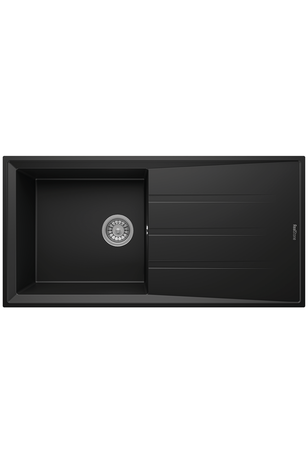 REALSTONE SİYAH P12 EFES 100 1000X500 DAMLALIKLI GRANİT EVİYE