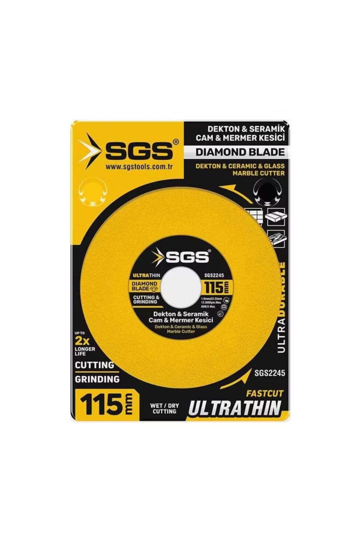 SGS CAM-DEKTON-SERAMİK-MERMER HASSAS ELMAS KESİCİ 115 MM