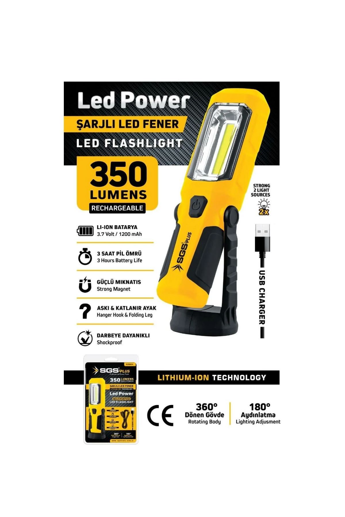 SGS FENER ŞARJLI LEDLİ (350 LÜMEN)