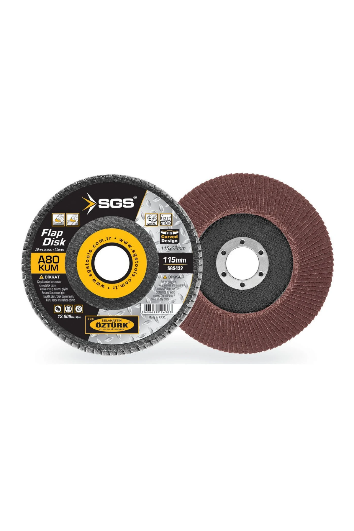SGS FLAP DİSK 115 MM AO 80 KUM