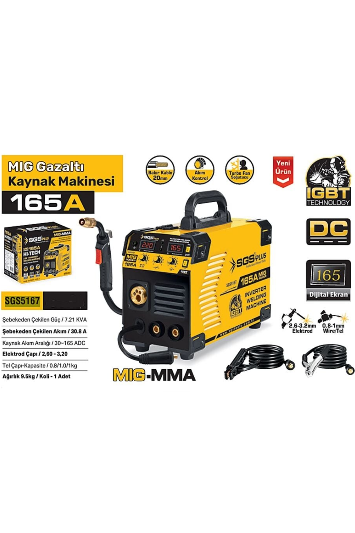 SGS MG GAZALTI KAYNAK MAKİNESİ (165 A)