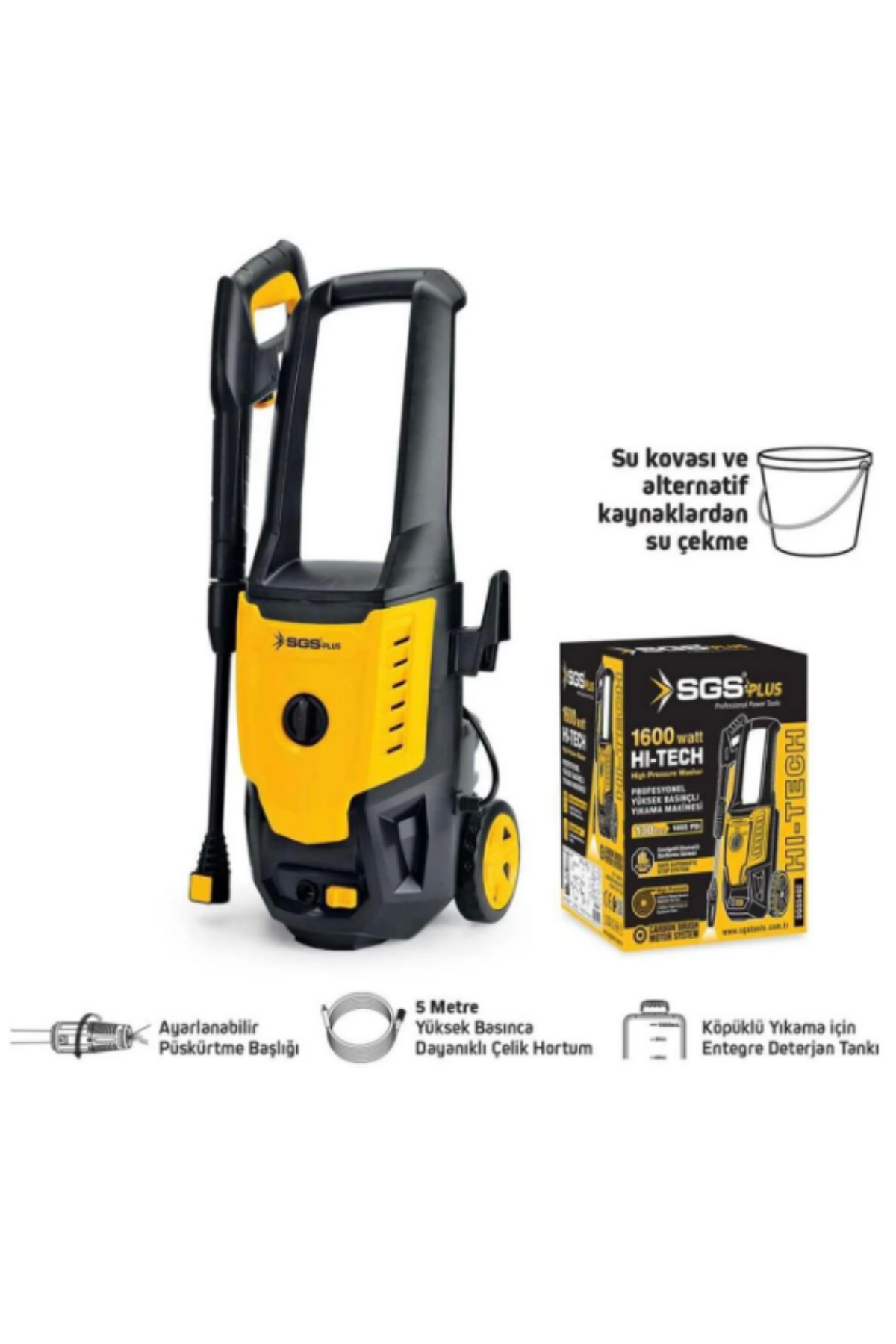 SGS YÜKSEK BASINÇLI YIKAMA MAKİNASI (1600 W & 130 BAR)