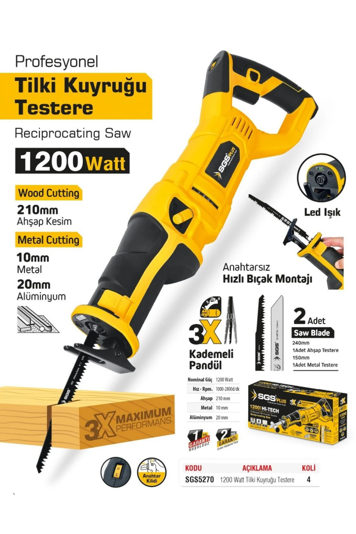 TİLKİ KUYRUĞU TESTERE 1200 WATT