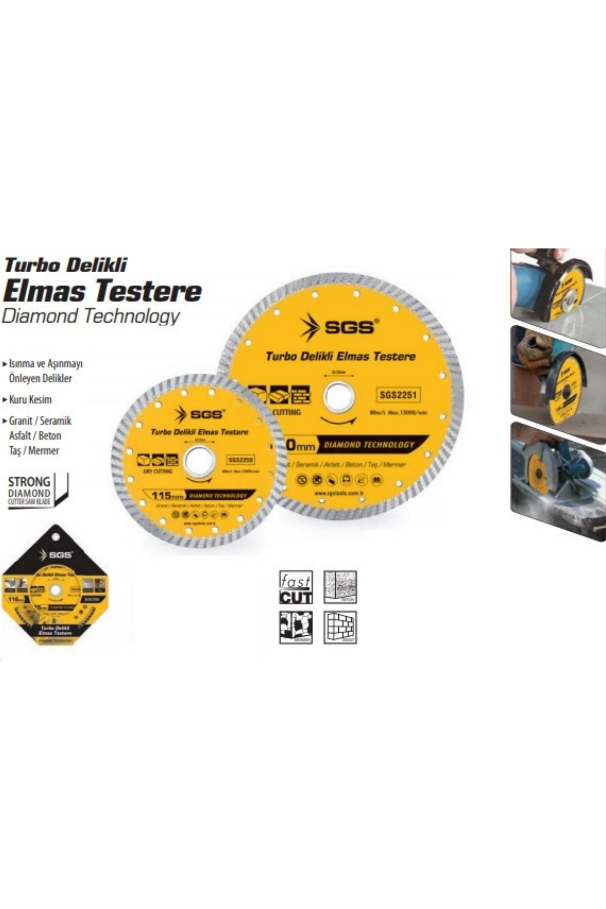 TURBO DELİKLİ ELMAS TESTERE 180MM