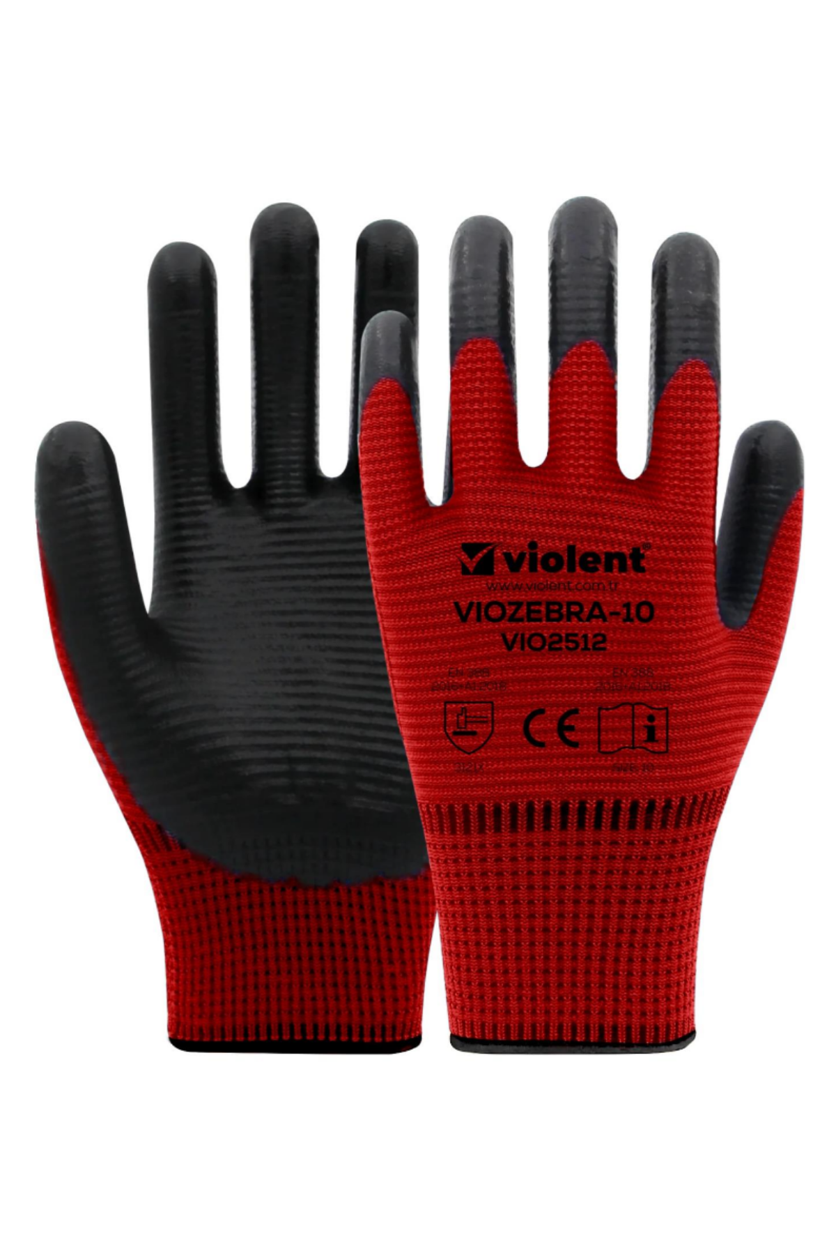 VİOLENT ZEBRA ELDİVEN KIRMIZI-SİYAH NO:10