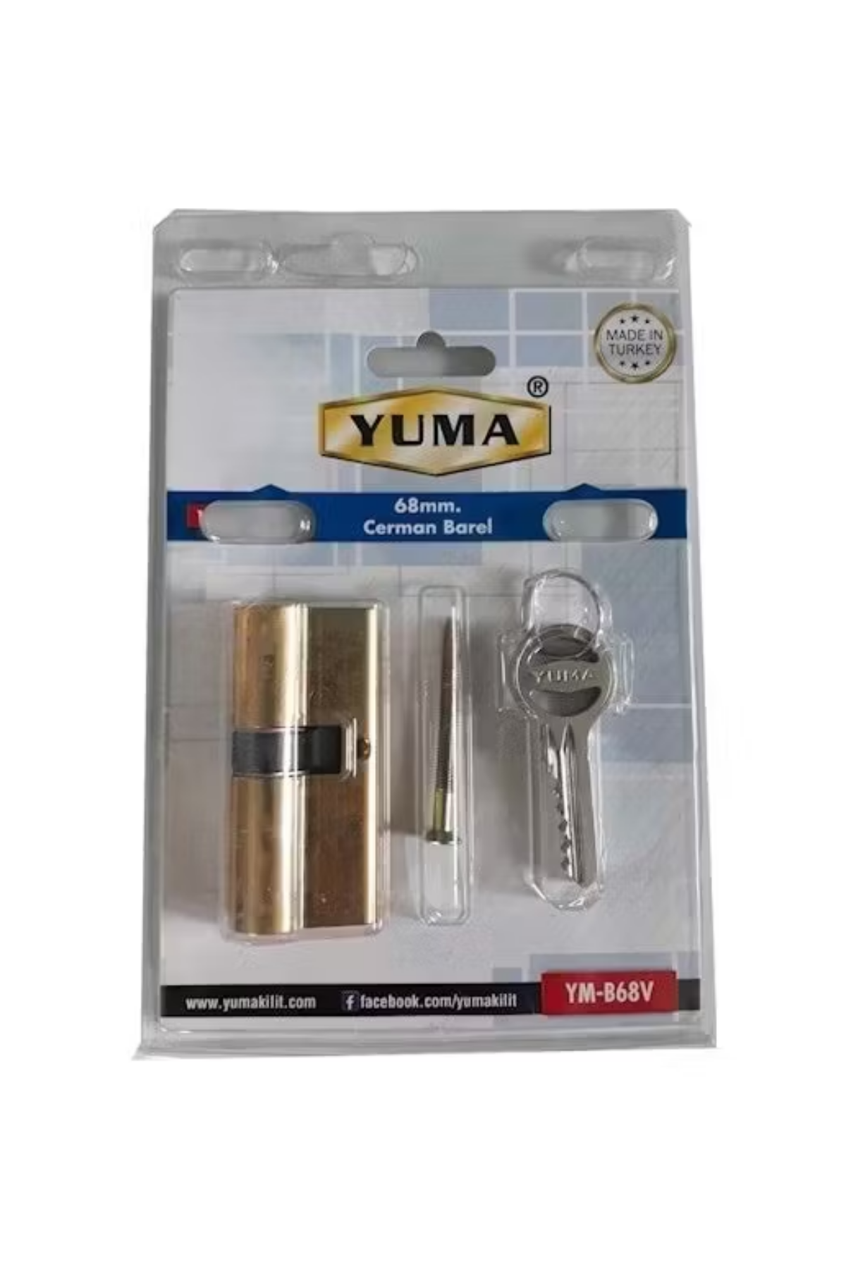 YUMA 68 MM CERMAN BAREL SARI VAKUMLU KİLİT YM-B68V KL:50