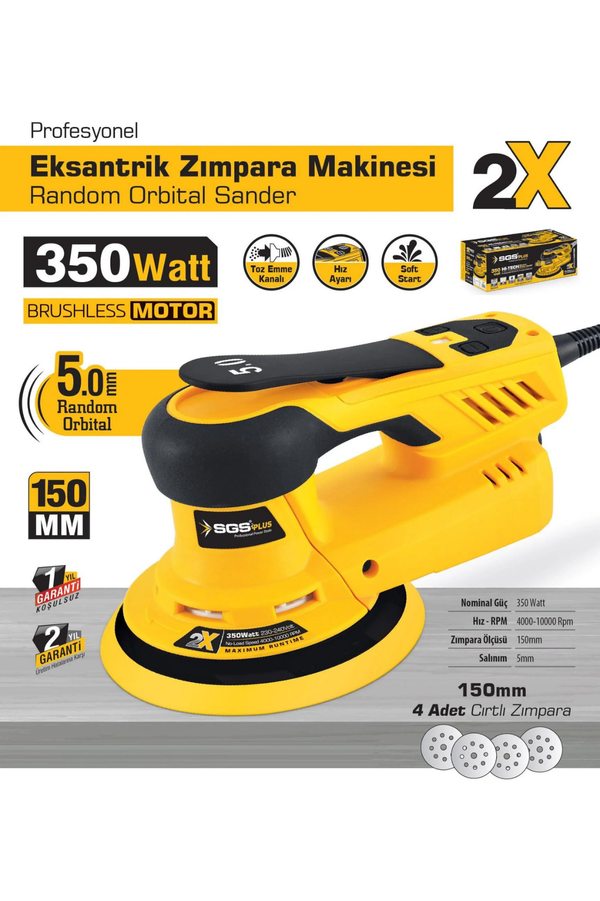 ZIMPARA MAKİNESİ EKSANTRİK 350 WATT (KÖMÜRSÜZ)