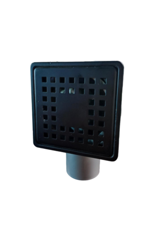 10X10 PASLANMAZ ÇERÇEVE VE IZGARA Y.Ç 50 YER SİFONU SİYAH