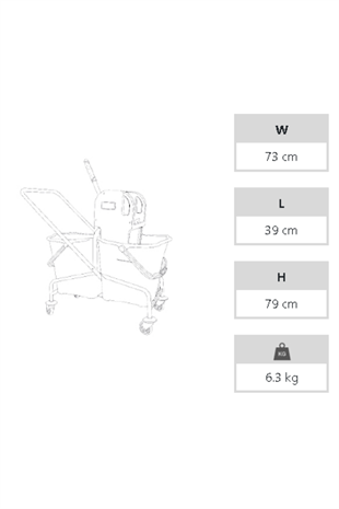 A FORM ÇİFT KOVALI TEMİZLİK ARABASI KROMAJLI ORJİNAL*1