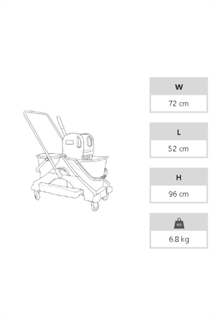 A FORM ÇİFT KOVALI TEMİZLİK ARABASI PLASTİK ORJİNAL*1