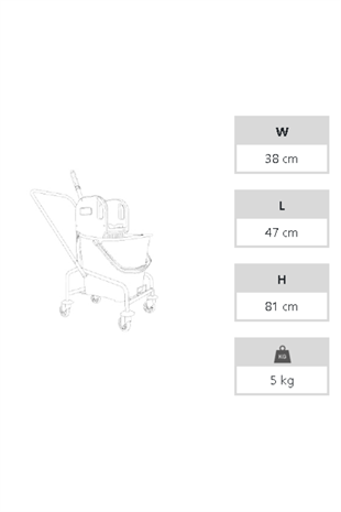 A FORM TEK KOVALI TEMİZLİK ARABASI KROMAJLI ORJİNAL*2