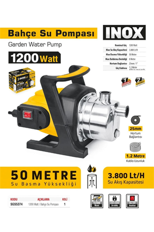 BAHÇE POMPASI 1200 WATT(INOX)
