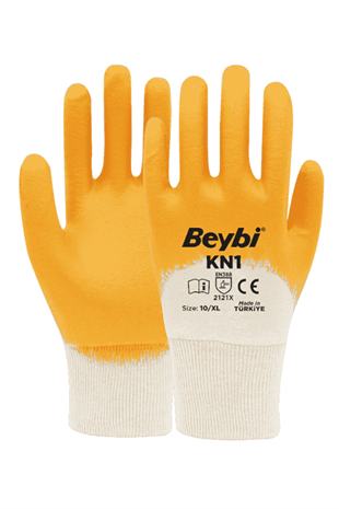 BEYBİ SARI-BEYAZ NİTRİL ELDİVEN KN-1 NO:9