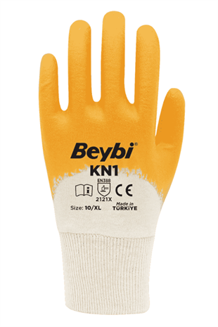BEYBİ SARI-BEYAZ NİTRİL ELDİVEN KN-1 NO:9