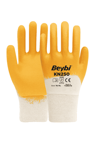 BEYBİ SARI-BEYAZ NİTRİL ELDİVEN KN-250 NO:10