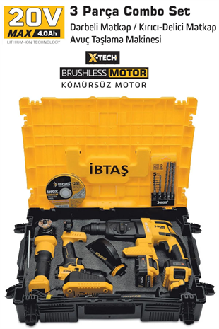 COMBO SET 3 PARÇA (DARBELİ MATKAP&KIRICI-DELİCİ MATKAP&AVUÇ TAŞLAMA)