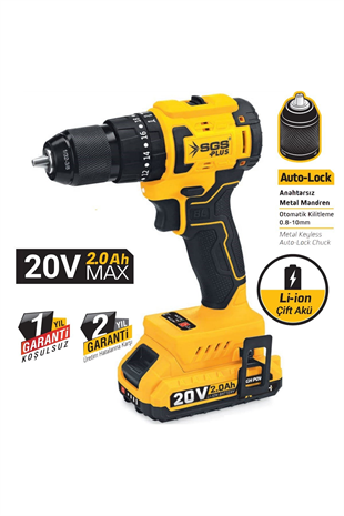 DARBELİ MATKAP SETİ 20 VOLT (2.0Ah)