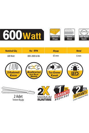 DEKUPAJ TESTERE 600 WATT