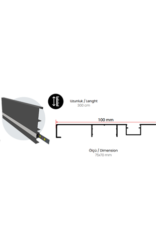 GLOBAL SÜPÜRGELİK LED PROFİLİ (100 MM)