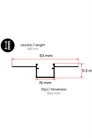 GLOBAL TRİMLES ALÇIPAN LED PROFİLİ (EN=15 MM)
