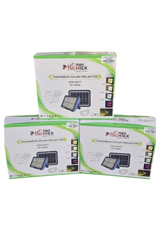HİGHTEK TAŞINABİLİR SOLAR PROJEKTÖR (200 W & 16000 LUMEN)