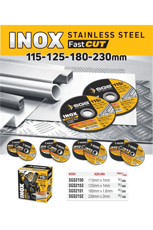 SGS INOX KESİCİ (230X1.9X22 MM)