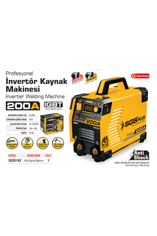SGS İNVERTÖR KAYNAK MAKİNESİ 200 AMPER